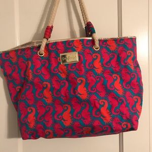 Lilly Pulitzer Seahorse Tote Pink/Blue